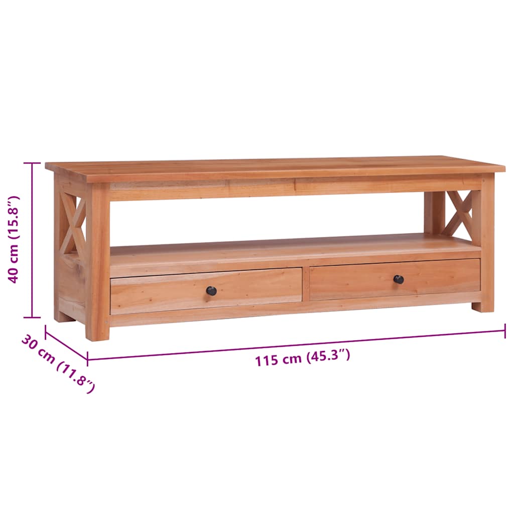 Mobile Porta TV 115x30x40 cm in Legno Massello di Mogano