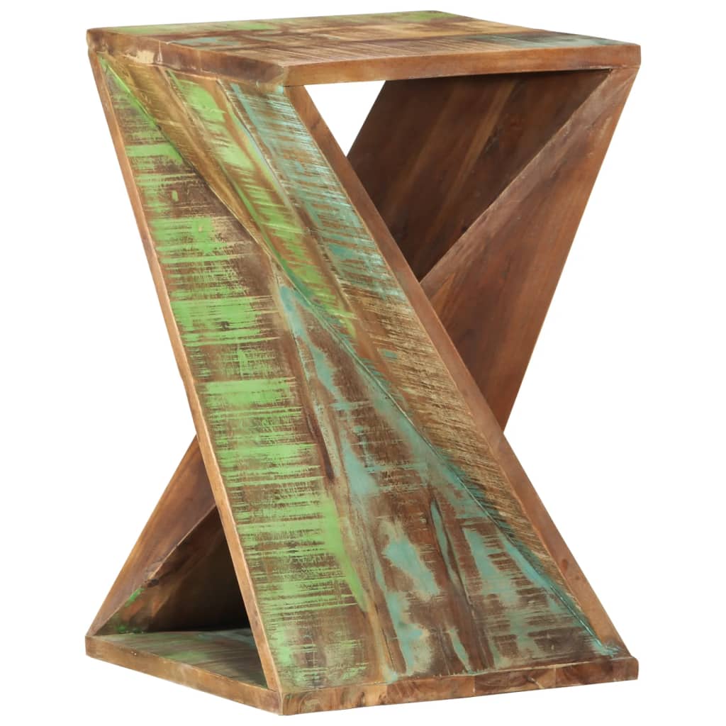 Tavolino 35x35x55 cm in Legno Massello di Recupero