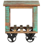 Tavolino con Ruote 40x40x42 cm in Legno Massello di Recupero