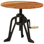 Tavolino 60x(42-62) cm in Legno Massello di Acacia e Ghisa
