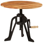 Tavolino 60x(42-62) cm in Legno Massello di Acacia e Ghisa