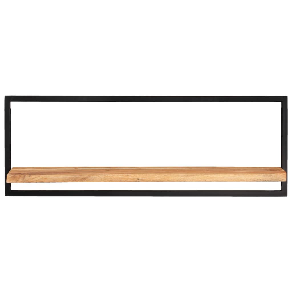 Mensole Parete 2pz 100x24x35 cm Legno Massello Acacia e Acciaio
