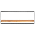 Mensole Parete 2pz 100x24x35 cm Legno Massello Acacia e Acciaio