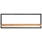 Mensole Parete 2pz 100x24x35 cm Legno Massello Acacia e Acciaio