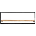 Mensole Parete 2pz 100x24x35 cm Legno Massello Acacia e Acciaio