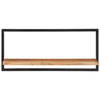 Mensole Parete 2pz 80x25x35 cm Legno Massello Acacia e Acciaio