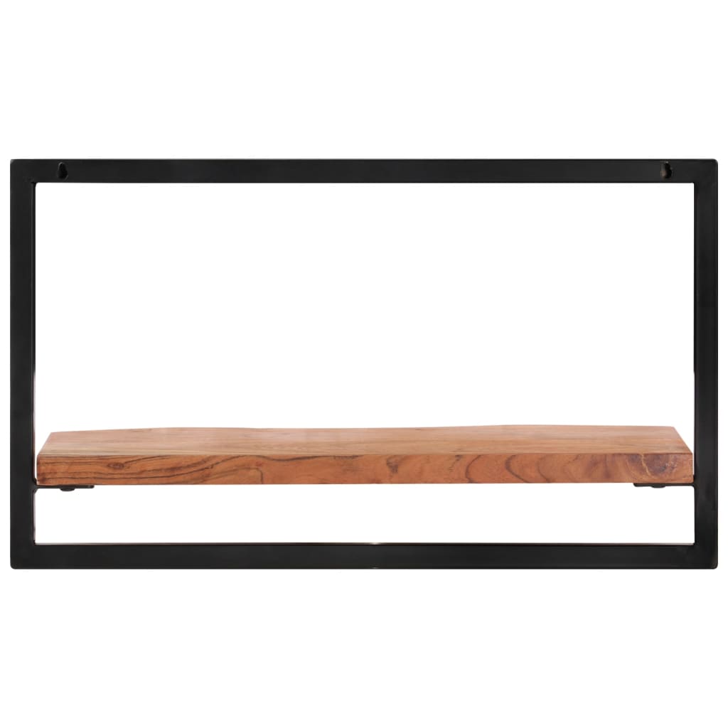 Mensole Parete 2pz 60x25x35 cm Legno Massello Acacia e Acciaio