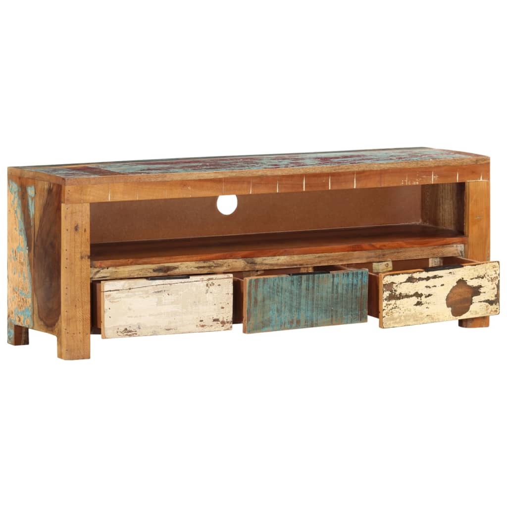 Mobile Porta TV 110x30x40 cm in Legno Massello di Recupero