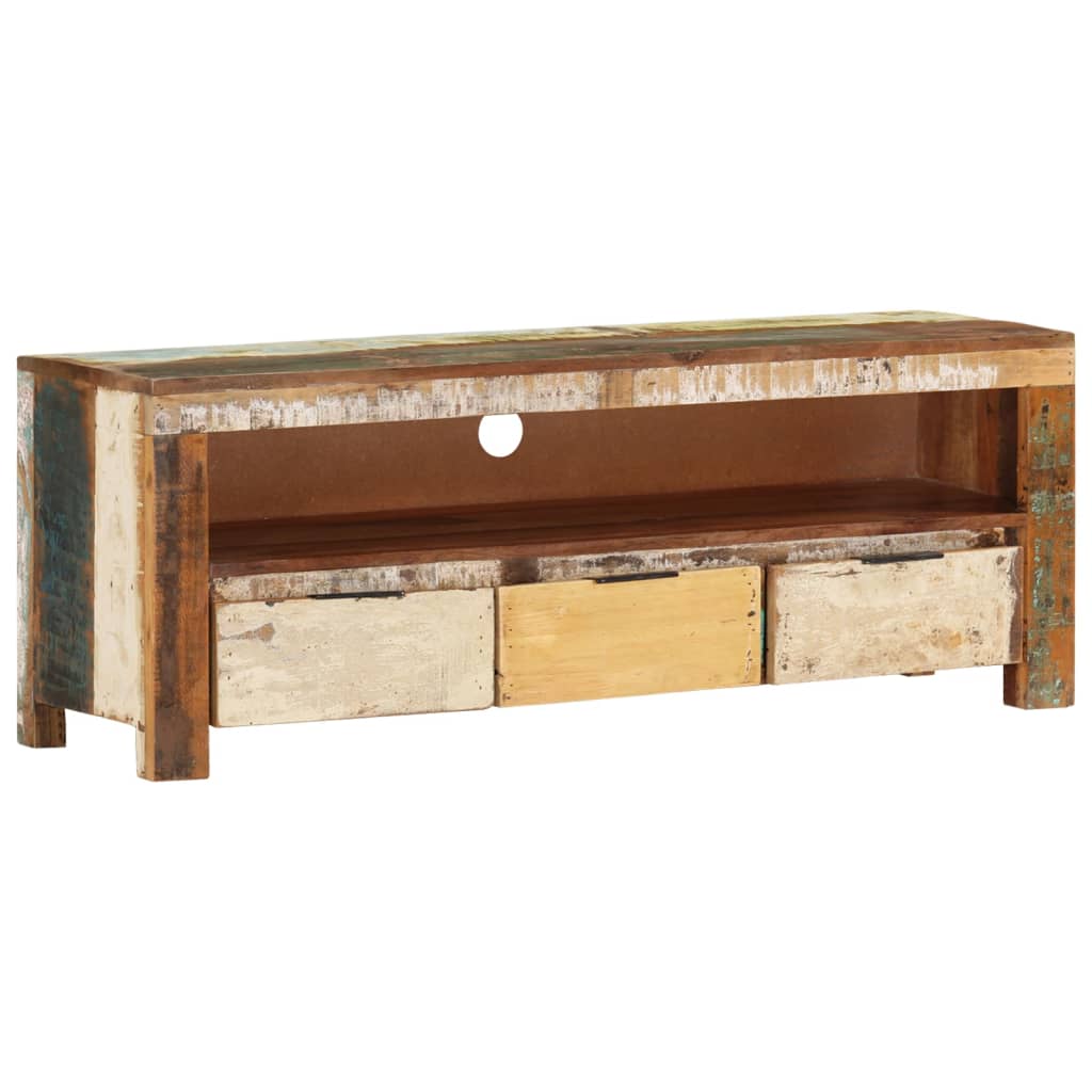 Mobile Porta TV 110x30x40 cm in Legno Massello di Recupero