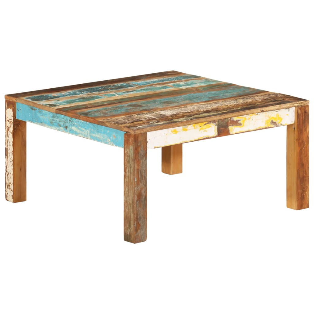 Tavolino da Salotto 80x80x40 cm in Legno Massello di Recupero