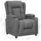 Poltrona Reclinabile in Tessuto Grigio Chiaro