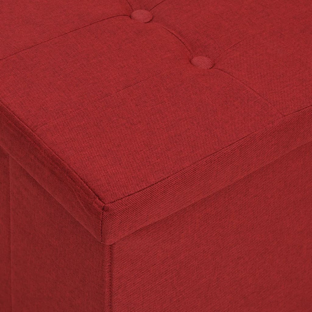 Cassapanca Pieghevole Rosso Vino in Simil Lino