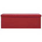 Panca Portaoggetti Pieghevole Rosso Vino in PVC
