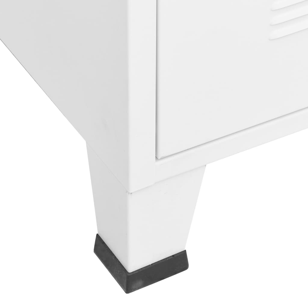 Mobile TV Industriale Bianco 105x35x42 cm in Metallo