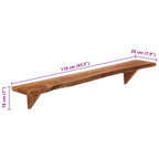 Mensole da Parete 2 pz 110x20x18 cm in Legno Massello di Acacia