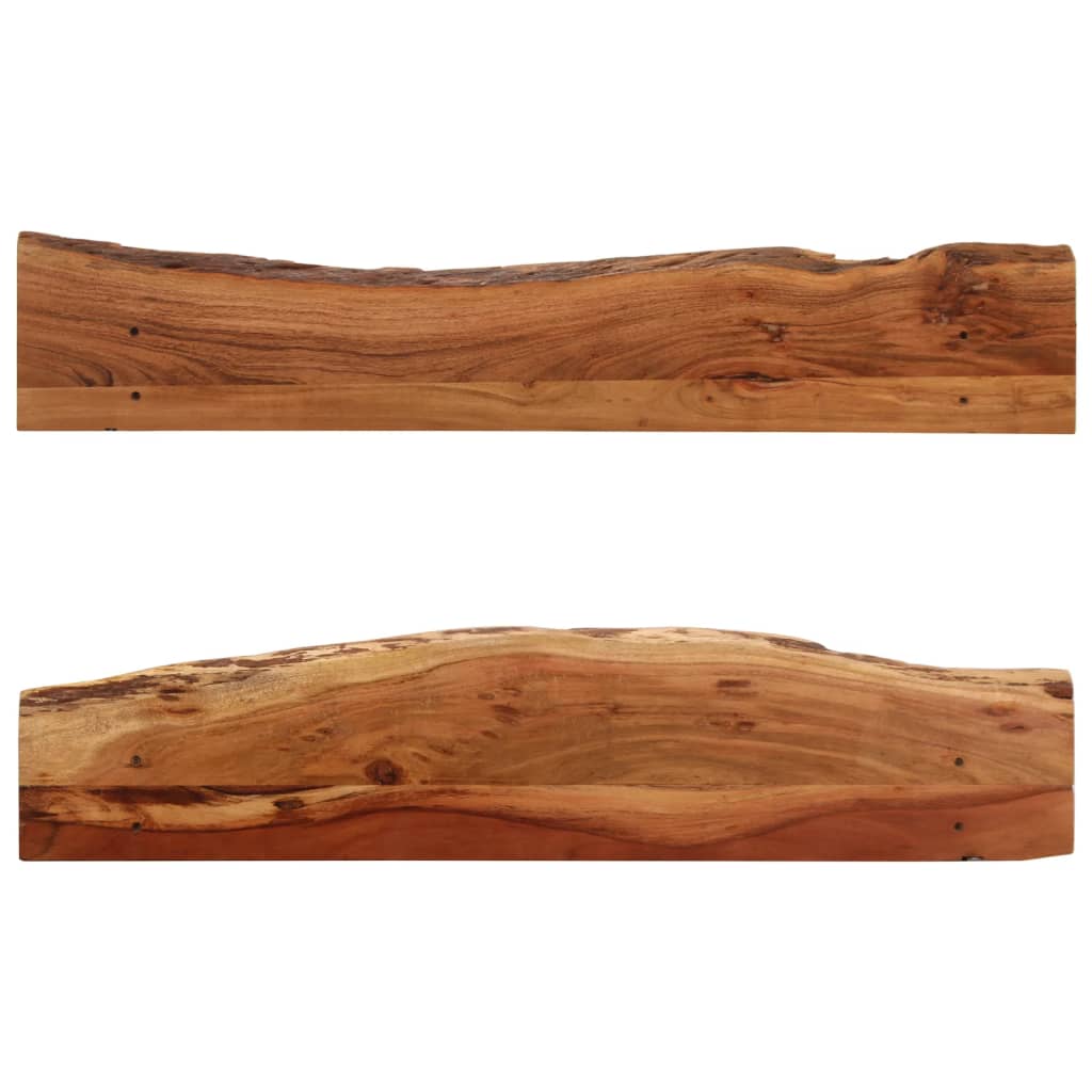 Mensole da Parete 2 pz 110x20x18 cm in Legno Massello di Acacia