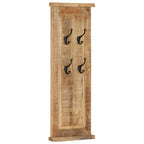 Appendiabiti 2 pz in Legno Massello di Mango 38x100 cm