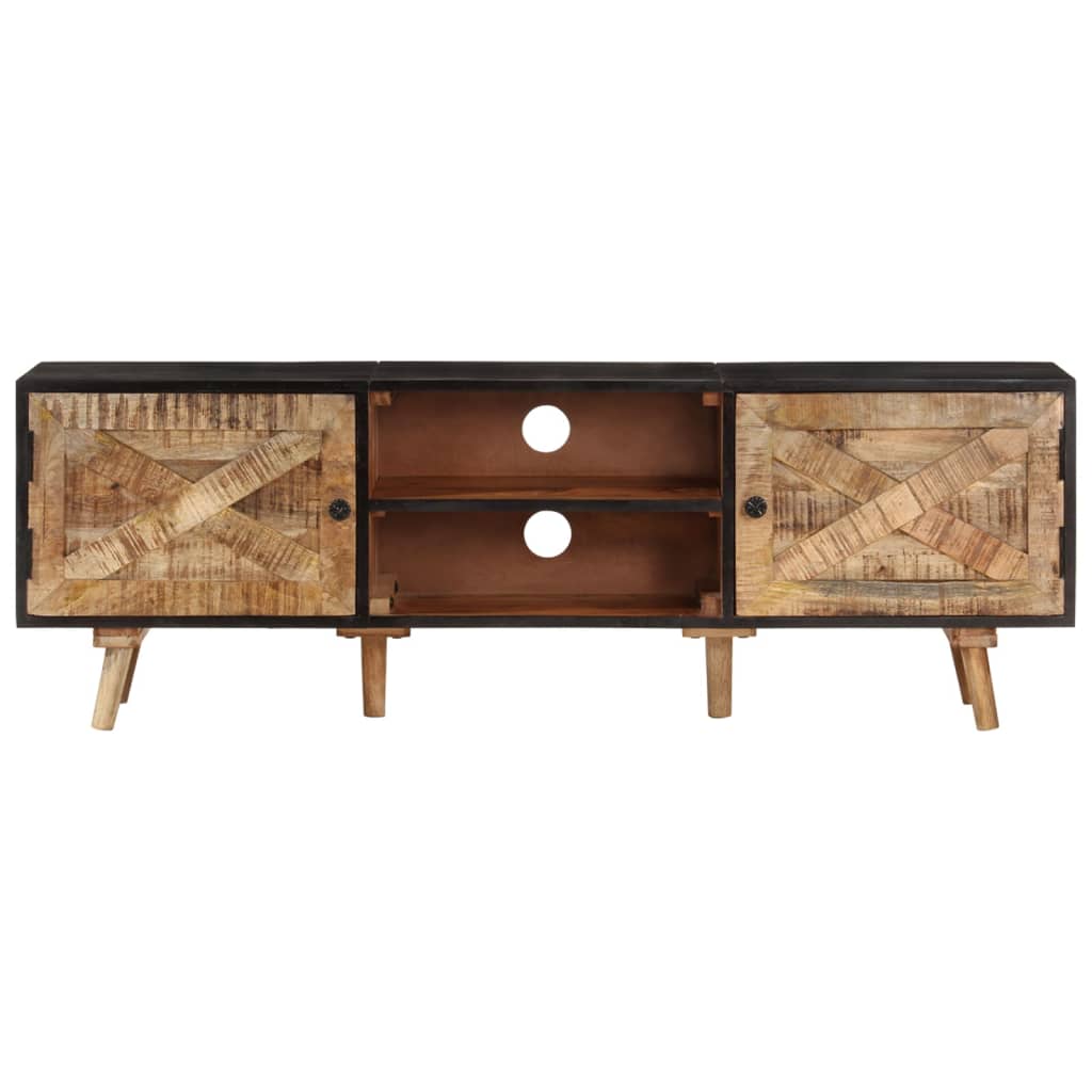 Mobile TV 140x30x46cm Legno di Mango Grezzo e Massello d'Acacia