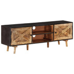 Mobile TV 140x30x46cm Legno di Mango Grezzo e Massello d'Acacia