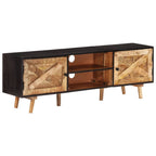 Mobile TV 140x30x46cm Legno di Mango Grezzo e Massello d'Acacia