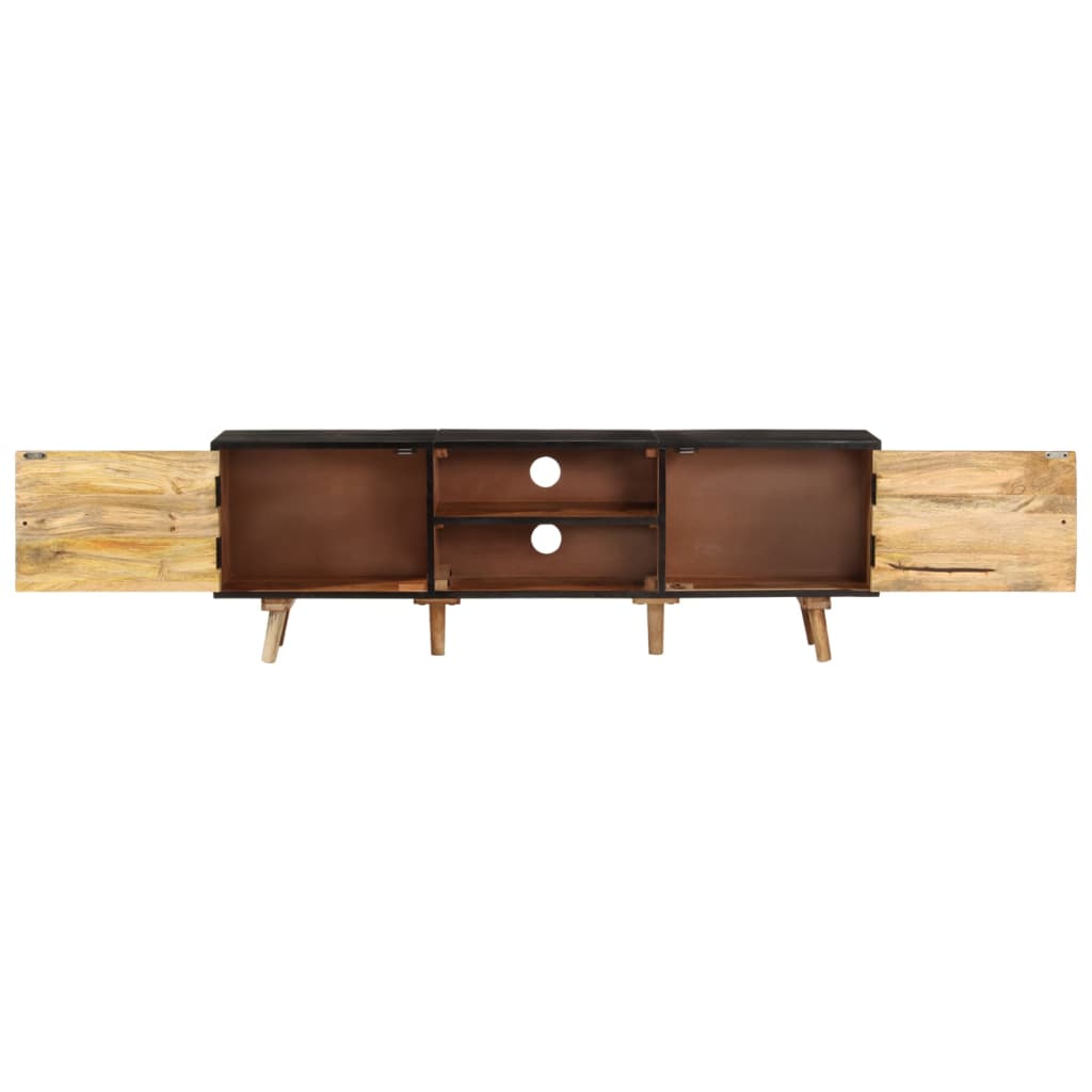 Mobile TV 140x30x46cm Legno di Mango Grezzo e Massello d'Acacia