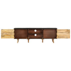 Mobile TV 140x30x46cm Legno di Mango Grezzo e Massello d'Acacia
