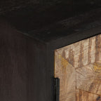 Mobile TV 140x30x46cm Legno di Mango Grezzo e Massello d'Acacia