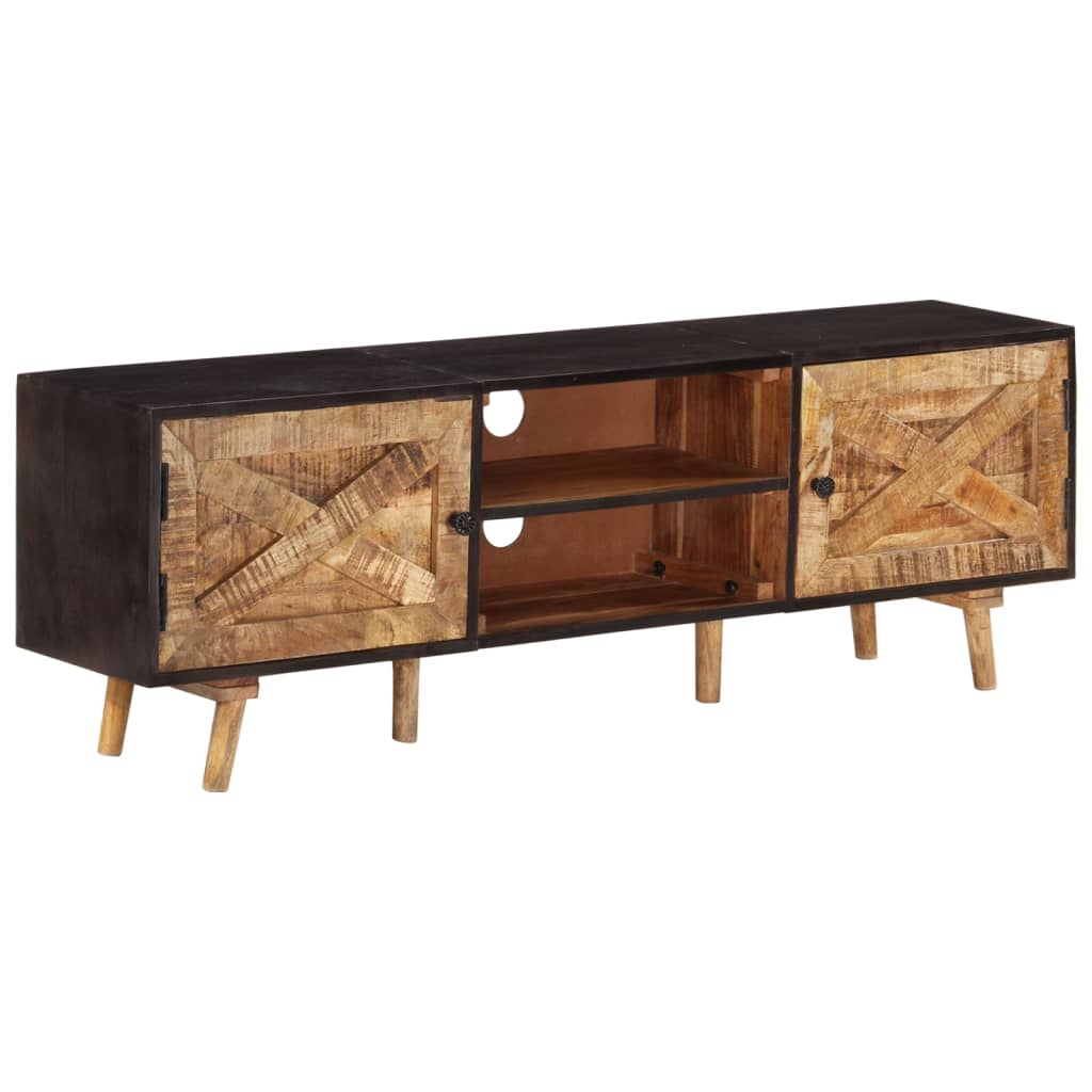 Mobile TV 140x30x46cm Legno di Mango Grezzo e Massello d'Acacia