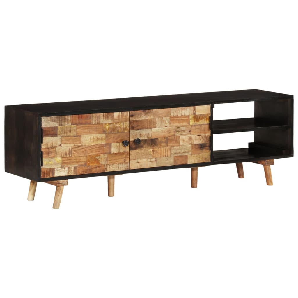 Mobile TV 140x30x45 cm Legno Mango Grezzo e Massello d'Acacia