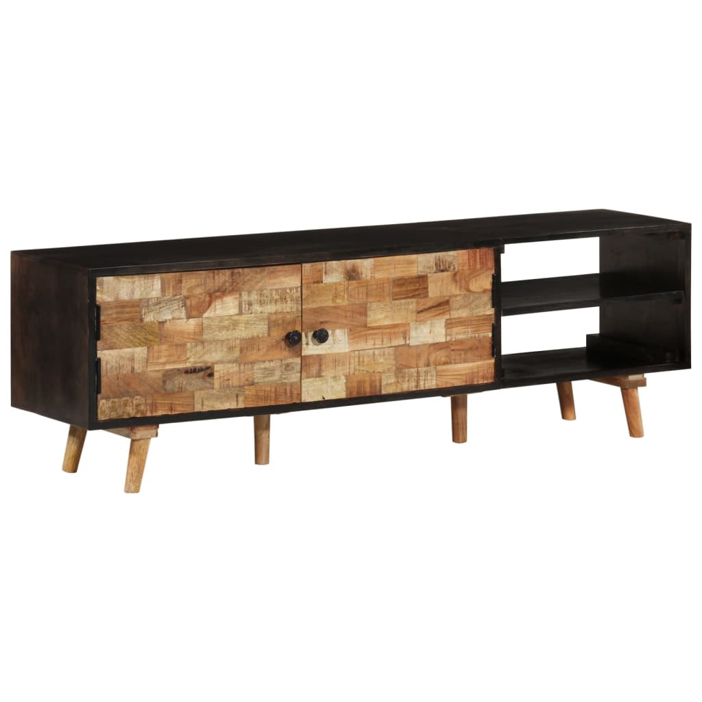 Mobile TV 140x30x45 cm Legno Mango Grezzo e Massello d'Acacia