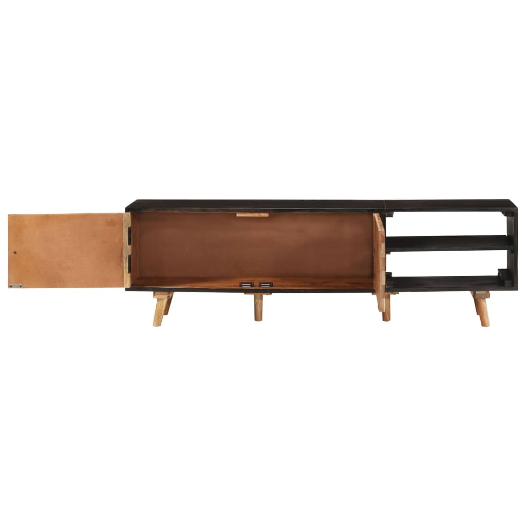 Mobile TV 140x30x45 cm Legno Mango Grezzo e Massello d'Acacia