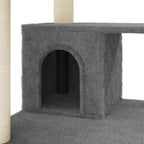 Albero per Gatti con Tiragraffi in Sisal Grigio Scuro 183 cm