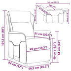 Poltrona reclinabile Nero 66.5 x 94 x 101.5 cm Poliestere