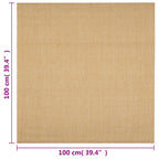 Tappeto in Sisal Naturale 100 x 100 cm