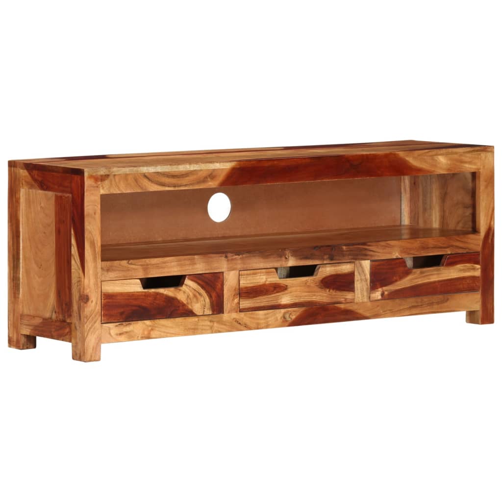 Mobile Porta TV 110x30x40 cm in Legno Massello di Acacia