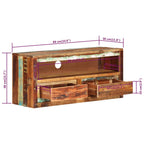 Mobile Porta TV 88x30x40 cm in Legno Massello di Recupero
