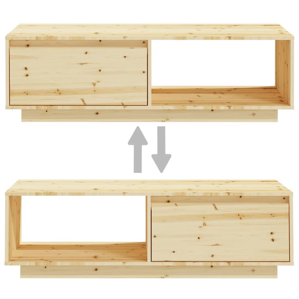 Tavolino da Salotto 110x50x33,5 cm in Legno Massello di Abete