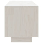 Mobile Porta TV Bianco 110x30x33,5 cm in Legno Massello di Pino