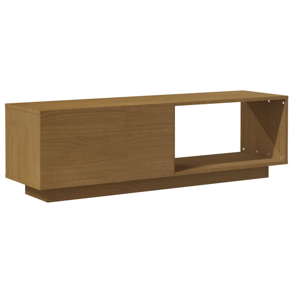 Mobile Porta TV Marrone Ambra 110x30x33,5 cm in Legno di Pino