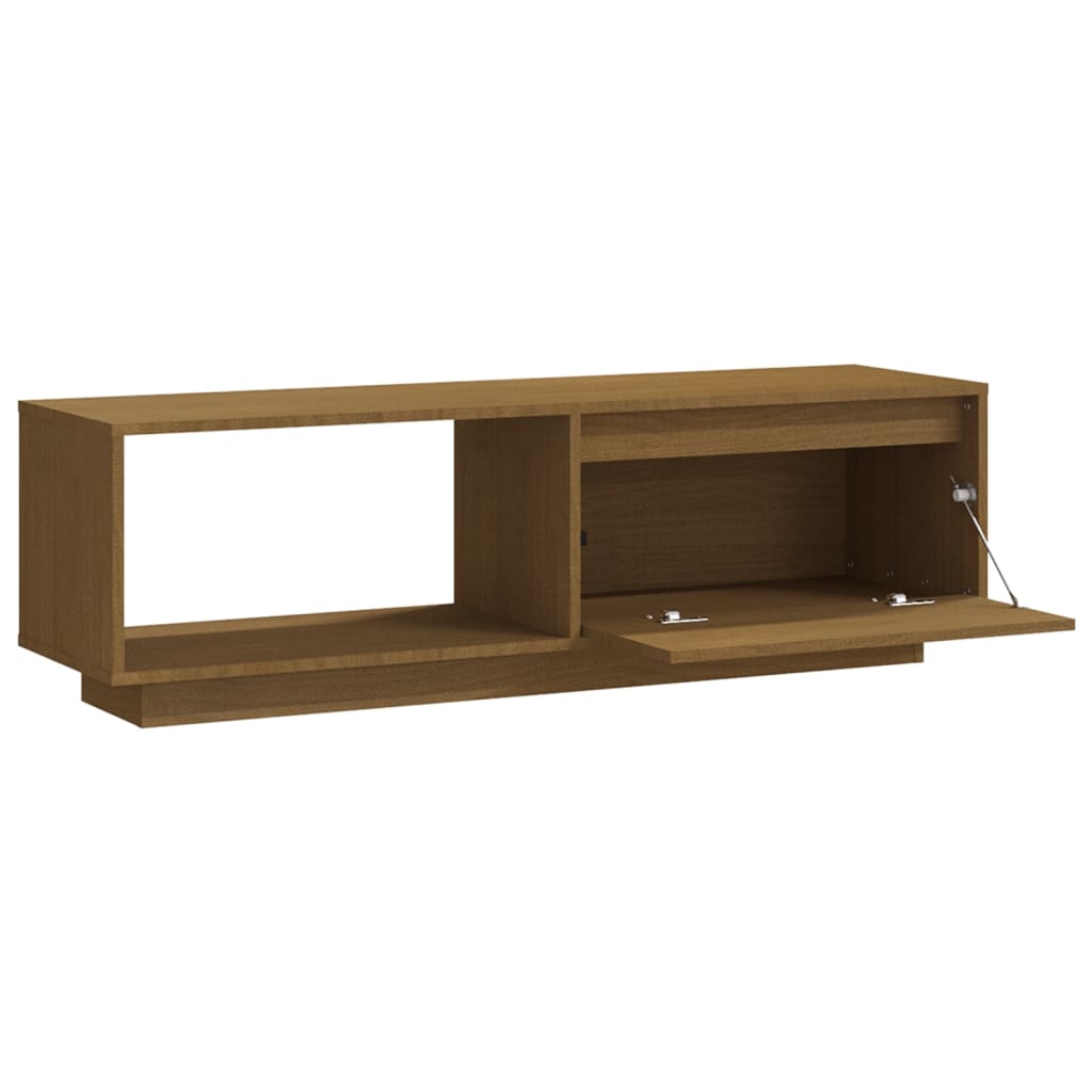 Mobile Porta TV Marrone Ambra 110x30x33,5 cm in Legno di Pino