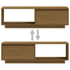 Mobile Porta TV Marrone Ambra 110x30x33,5 cm in Legno di Pino