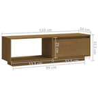 Mobile Porta TV Marrone Ambra 110x30x33,5 cm in Legno di Pino