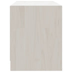 Mobile Porta TV Bianco 80x31x39 cm in Legno Massello di Pino