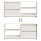 Mobile Porta TV Bianco 80x31x39 cm in Legno Massello di Pino
