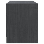 Mobile Porta TV Grigio 80x31x39 cm in Legno Massello di Pino