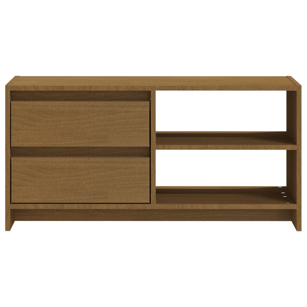 Mobile Porta TV Marrone Ambra 80x31x39 cm in Legno di Pino