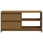 Mobile Porta TV Marrone Ambra 80x31x39 cm in Legno di Pino