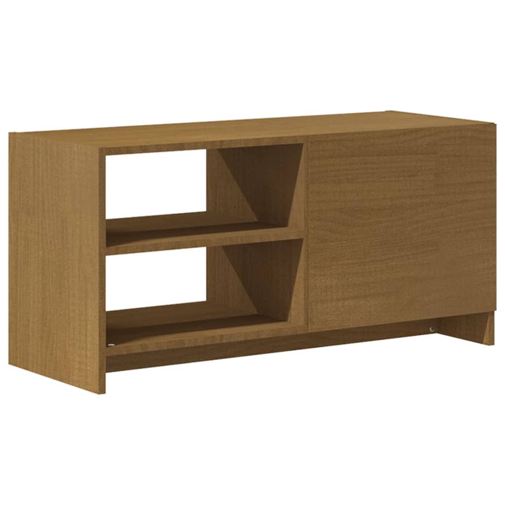 Mobile Porta TV Marrone Ambra 80x31x39 cm in Legno di Pino