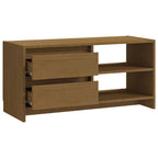Mobile Porta TV Marrone Ambra 80x31x39 cm in Legno di Pino