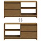 Mobile Porta TV Marrone Ambra 80x31x39 cm in Legno di Pino